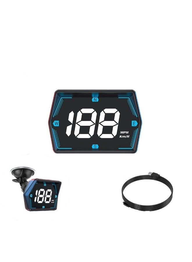 FDTY Car HUD Head Up Display - GPS Speedometer Compass MPH/KMH