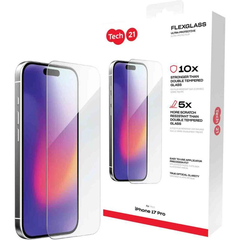 Tech21 Impact Protective FlexGlass Screen Protector for iPhone 16 Pro