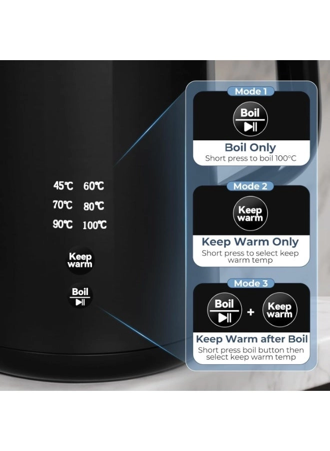 Temperature Control Stainless Steel Electric Kettle