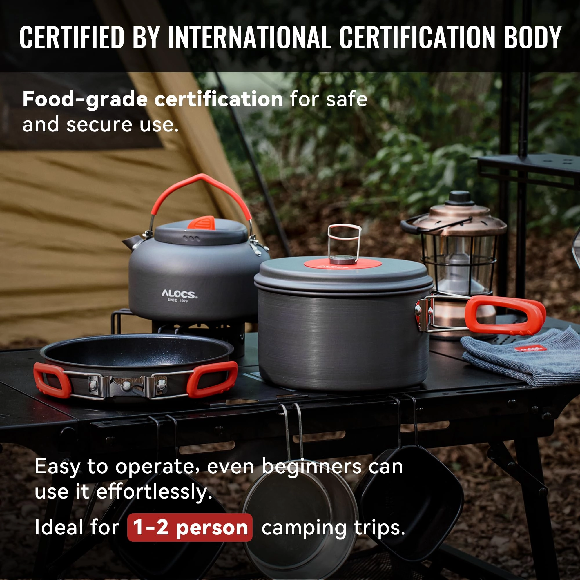 Camping Cookware Set - 3 3.5L 2.2L