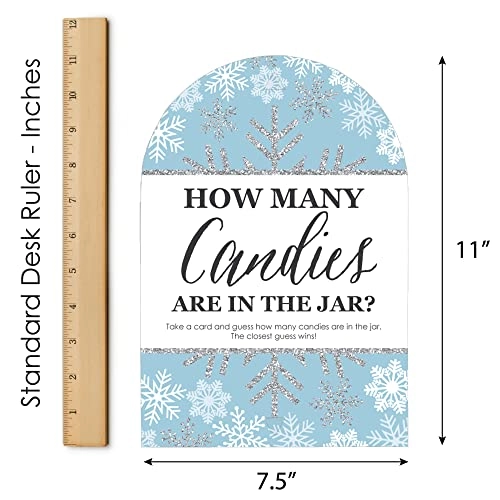 Winter Wonderland Candy Guessing Game - All ages 1 sign with a built-in stand and 40 guessing cards
