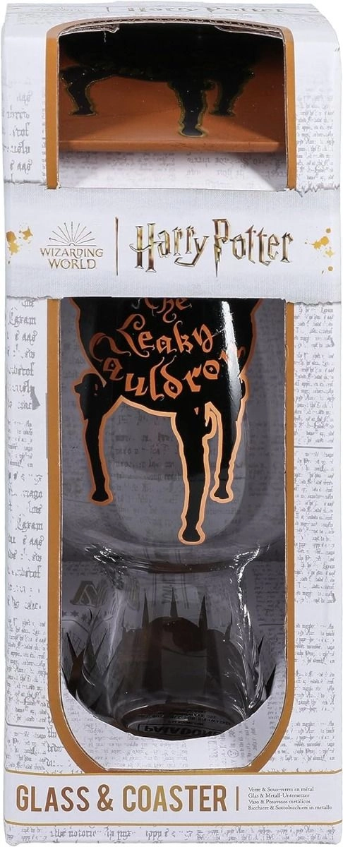 Leaky Cauldron Glass and Coaster Set - 550 ml