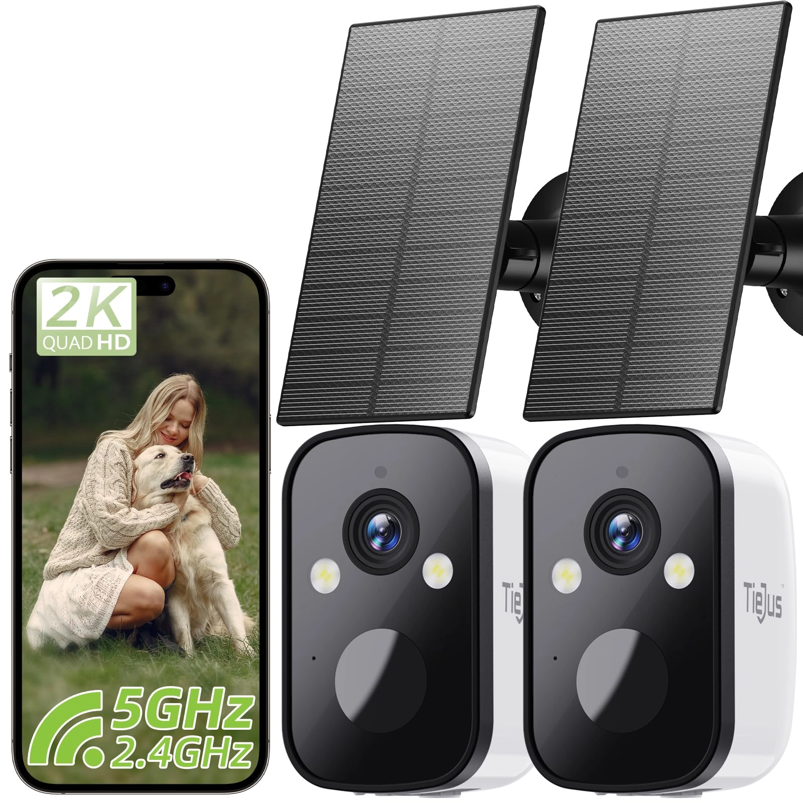 TIEJUS Outdoor Surveillance Camera 2K