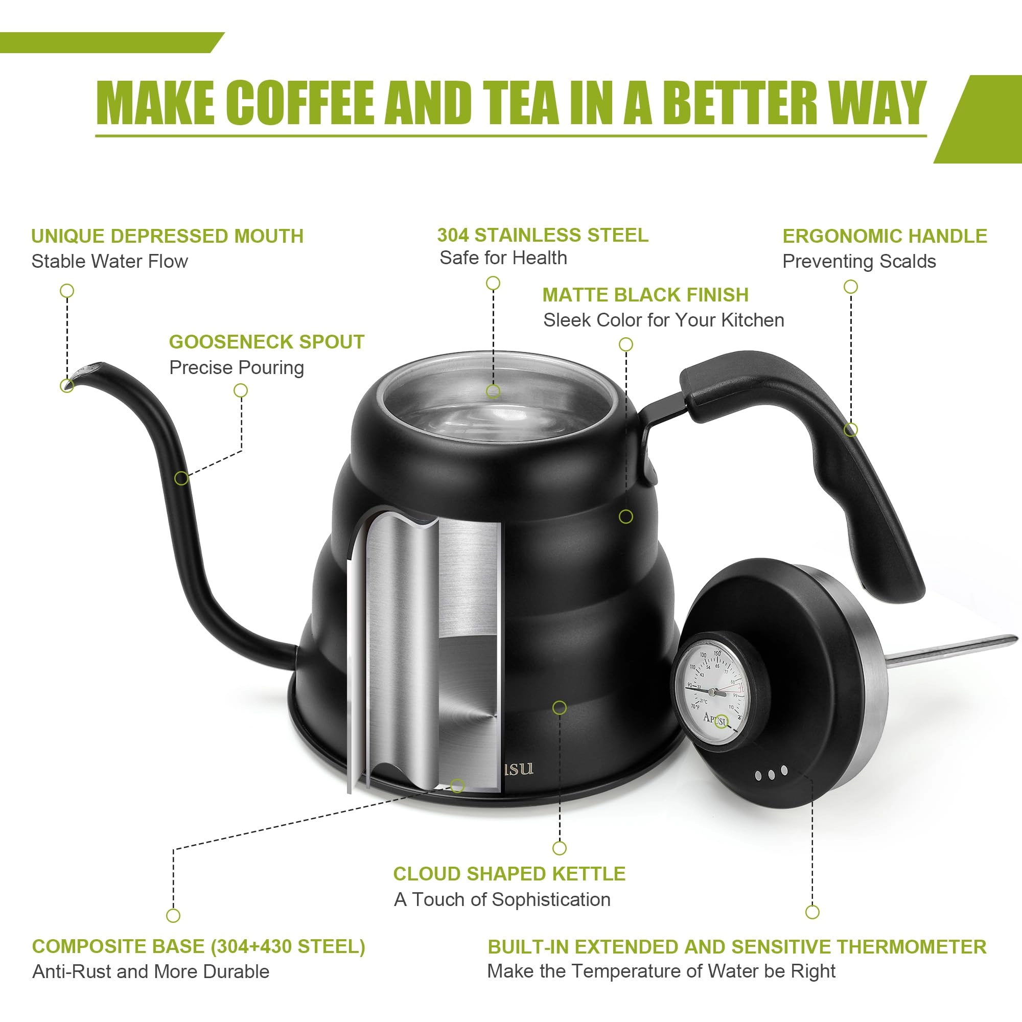 Gooseneck Kettle - 1200ml