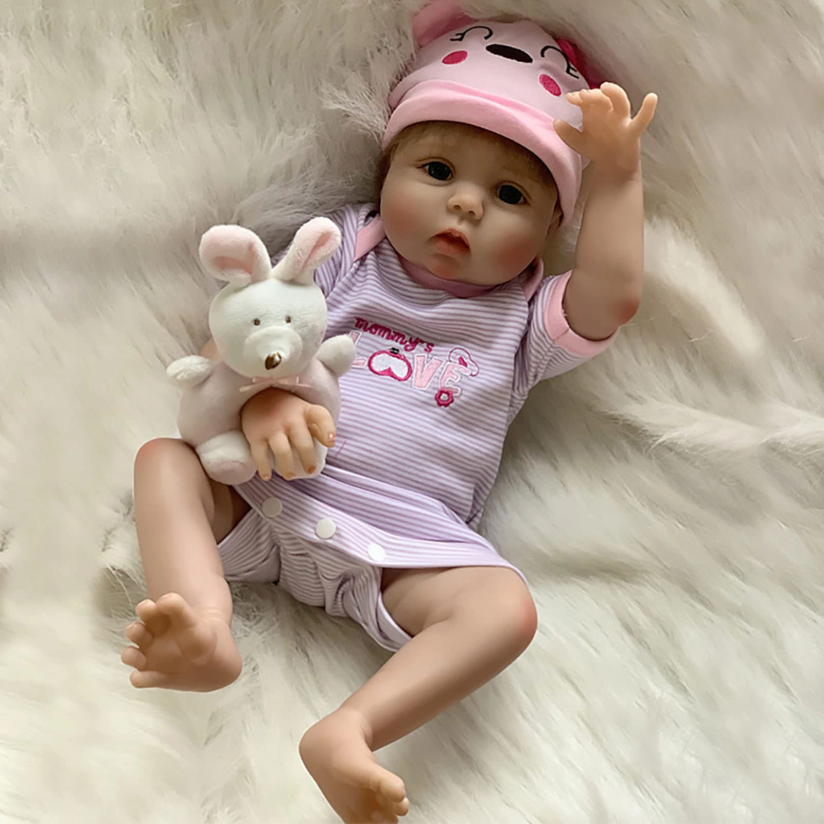 Reborn Baby Doll - 22 Inch Vinyl Brown Eyes