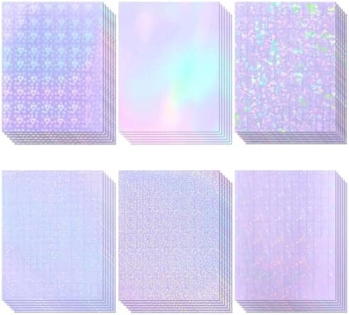 Cosrk Holographic Sticker Paper - 36 Sheets 8.5x11 Inch