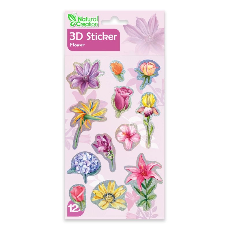 Avenir 3D Flower Sticker Book 12 pcs