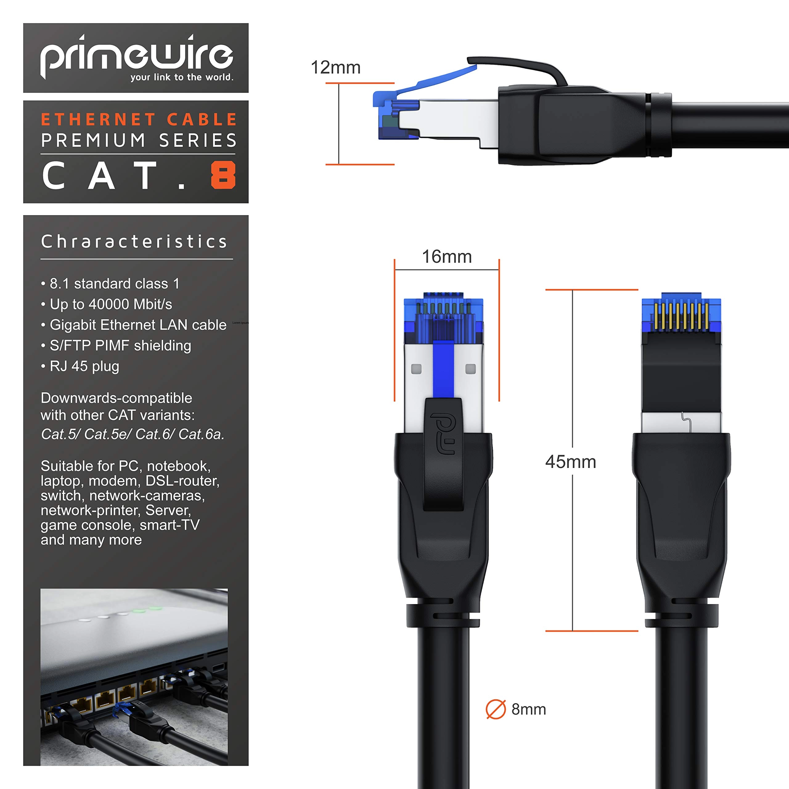 Cat 8 Ethernet Cable - 3M