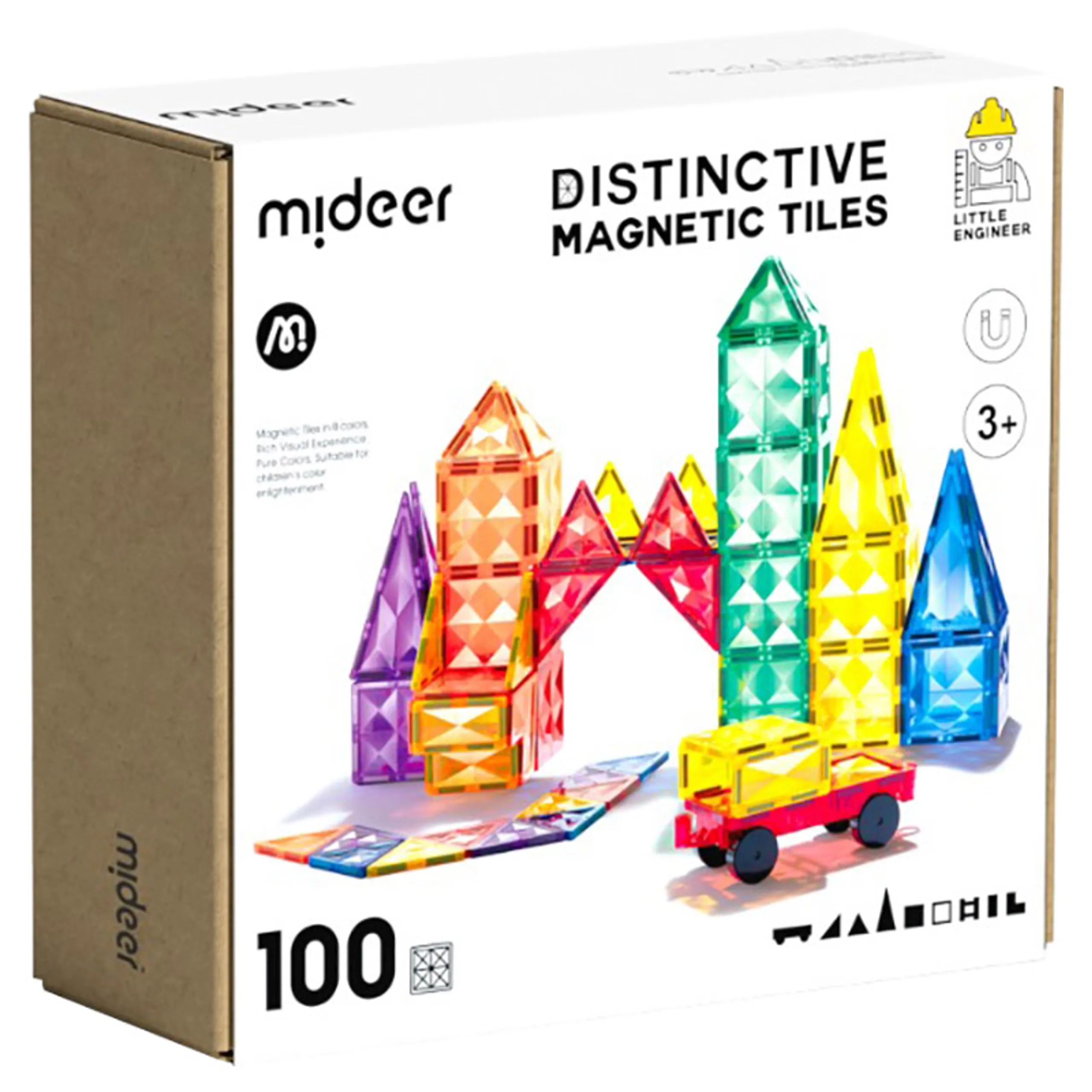 MIDEER Distinctive Magnetic Tiles - 100 pcs