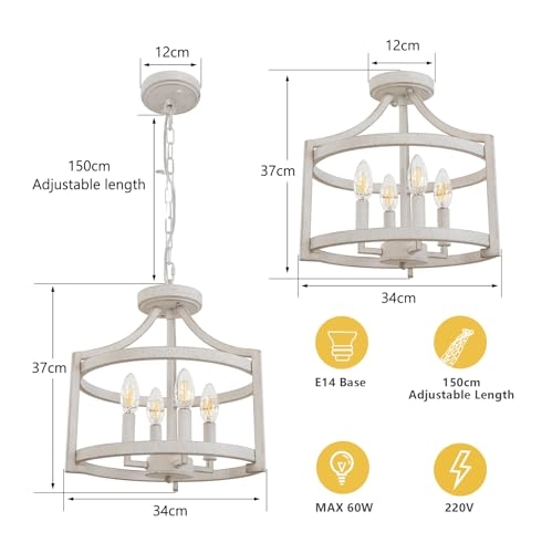 Vintage Living Room Chandelier - Dimmable