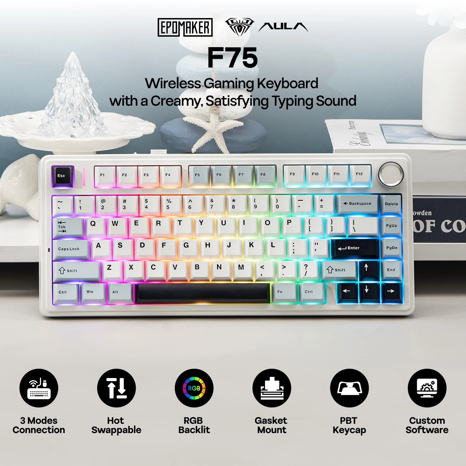 Aula F75 - QWERTY Wired/Wireless