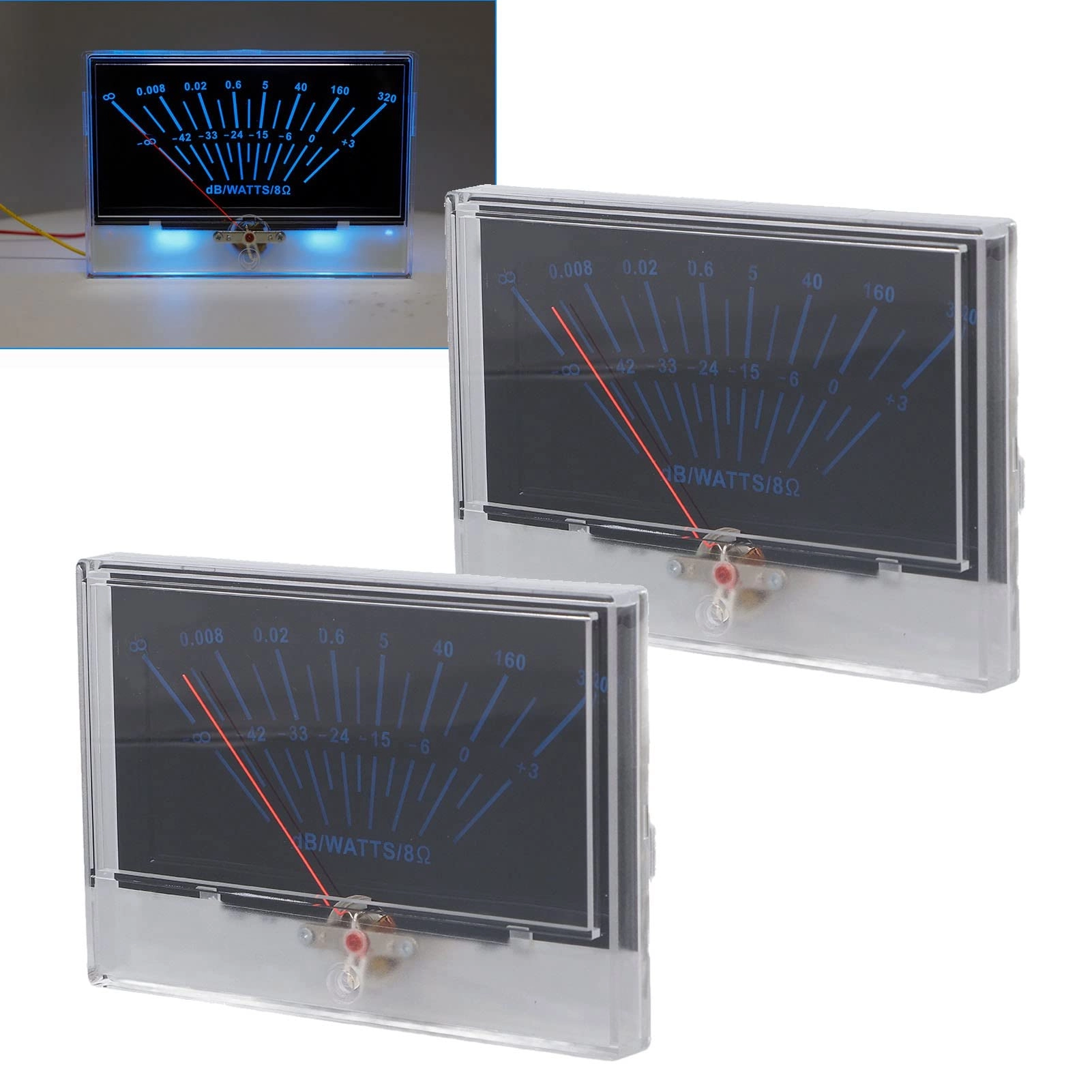 QKSEJ VU Meter - 2pcs Backlit + Driver Board