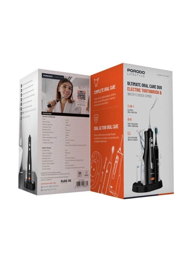 Electric Toothbrush - 1200mAh + Water Flosser - 300mL