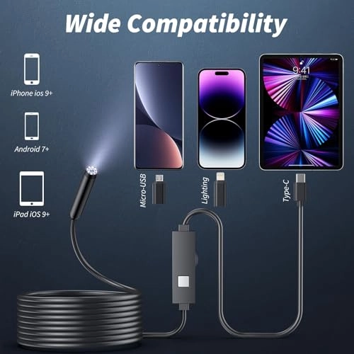Borescope - Dual Lens 5-inch IPS LCD 16.5ft
