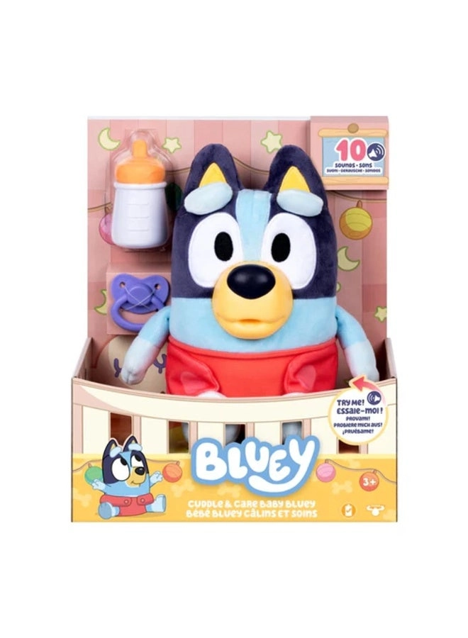 Moose Toys Bluey Cuddle & Care Baby 28 cm Plush - 10 baby sounds