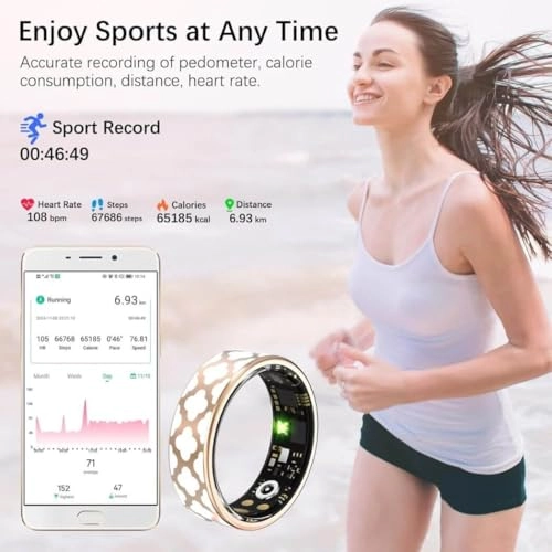 Smart Fitness Ring - Size #8 24-Hour Heart Rate SpO₂