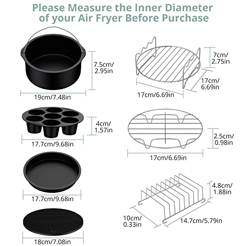 Round Cake Mould + Pizza Basket + Cupcake Mould + Silicone Mat + Round Grill Holder + Multi-purpose Stand + Skewers + Toast Bread Holder + Parchment Paper + Silicone Brush + Dish Plate Clip + Food Clip + Silicone Mini Mitts