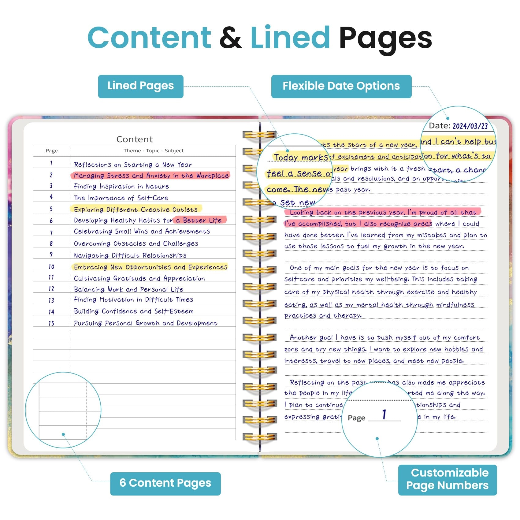 Spiral Notebook B5 Spiral - Lined 300 Pages