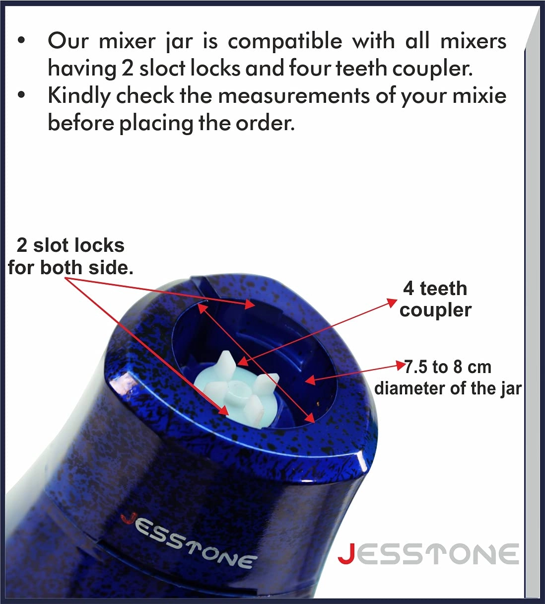 Mixer Jar - 1 Litre + Chutney Jar - 400 ML
