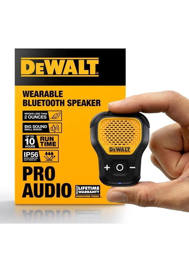 Wearable Bluetooth Speaker - Clip-On Wireless Jobsite Pro