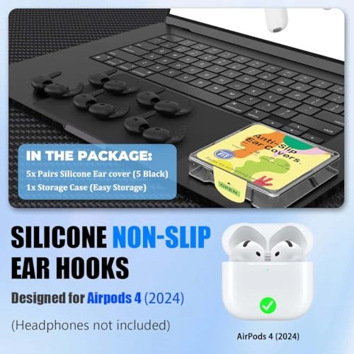 Ear Hooks for AirPods 4 - 5 Pairs Anti-Slip
