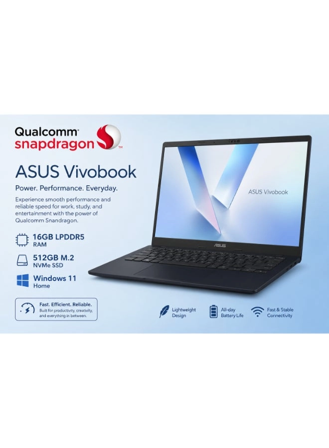 ASUS Vivobook 14 X1407QA-LY046W - 14'' Snapdragon X 16GB DDR5 1TB SSD
