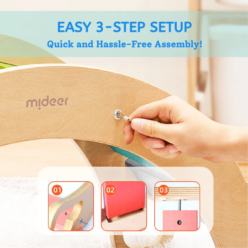 Rainbow Wooden Climber - 4-in-1 With Cushion