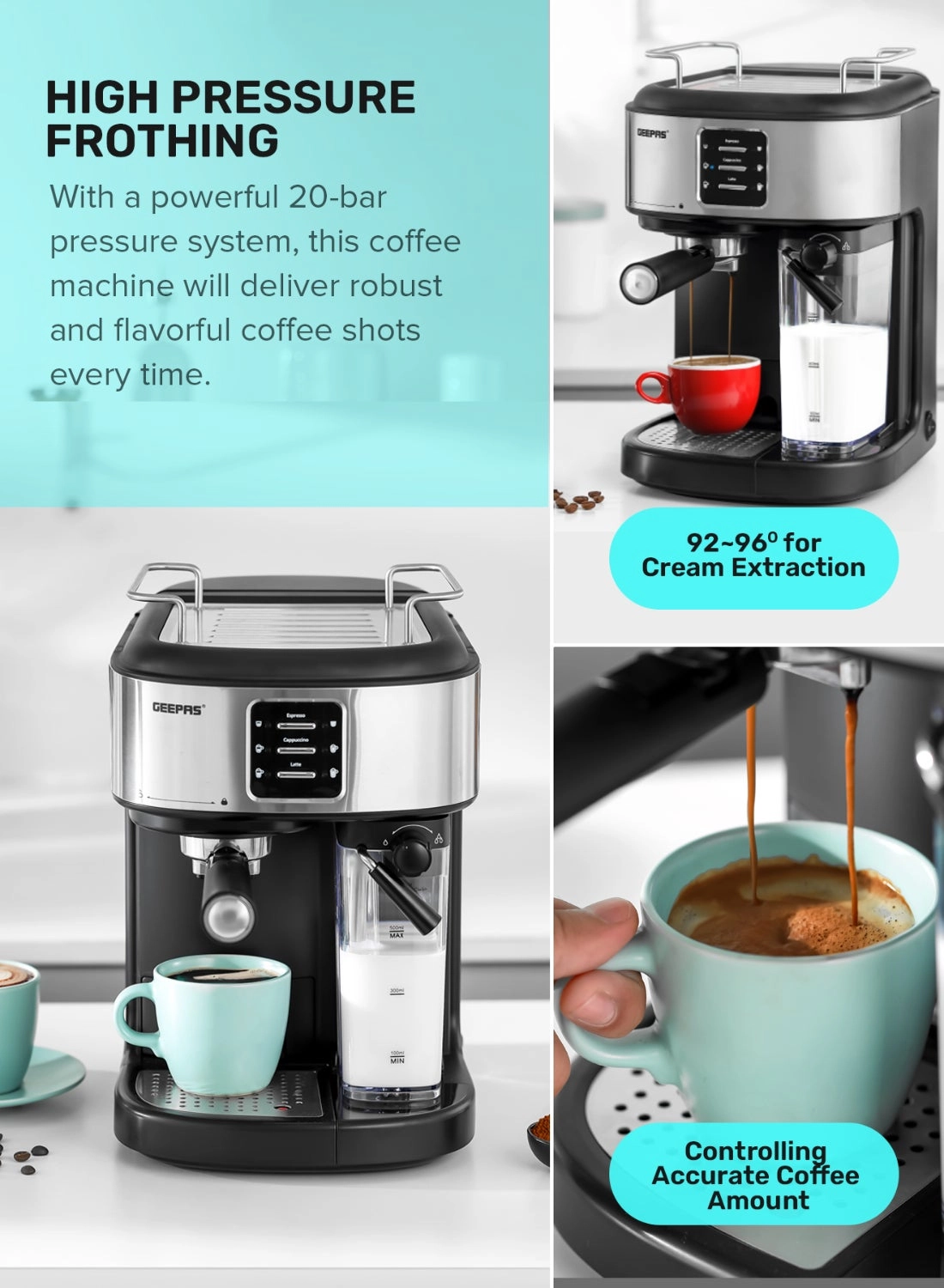 Espresso & Cappuccino Coffee Machine GCM1215