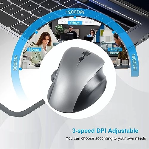 Ergonomic Wireless Vertical Mouse - Bluetooth & USB Receiver