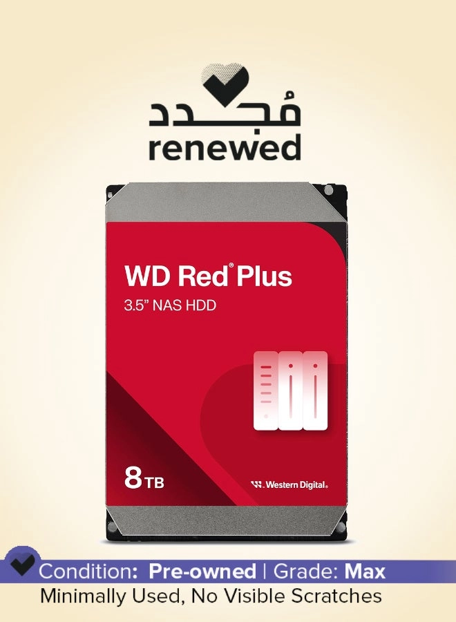 Western Digital (Renewed) Red Plus 5640rpm 256MB SATA 6Gb/s (WD80EFPX) - 8TB
