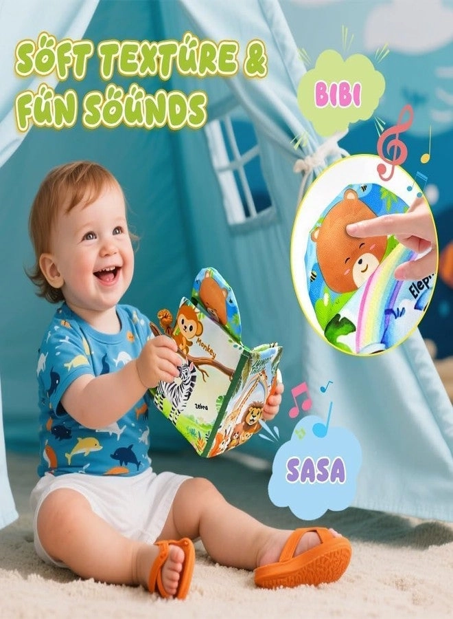 Jungle Tails Soft Baby Cloth Books - 0-6 Month 6 to 12 Months