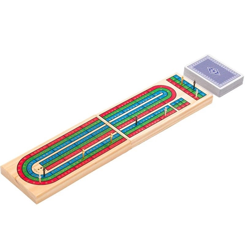 Folding Cribbage Board - Wooden Peg Set