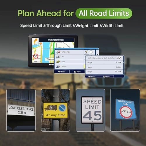 GPS Navigator for Trucks North American Q5-1 - 5 inch Free Lifetime Map Updates