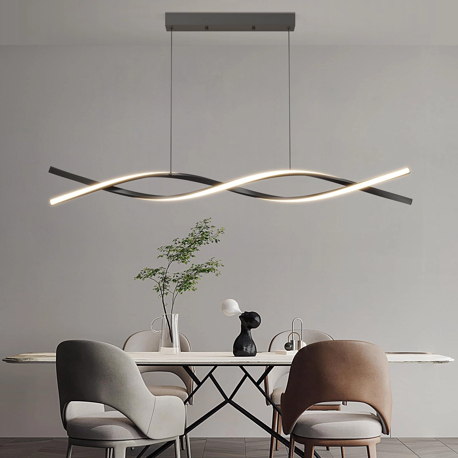 Mikeru Wave Pendant Light - 100cm 10%-100% Dimmable Remote Control