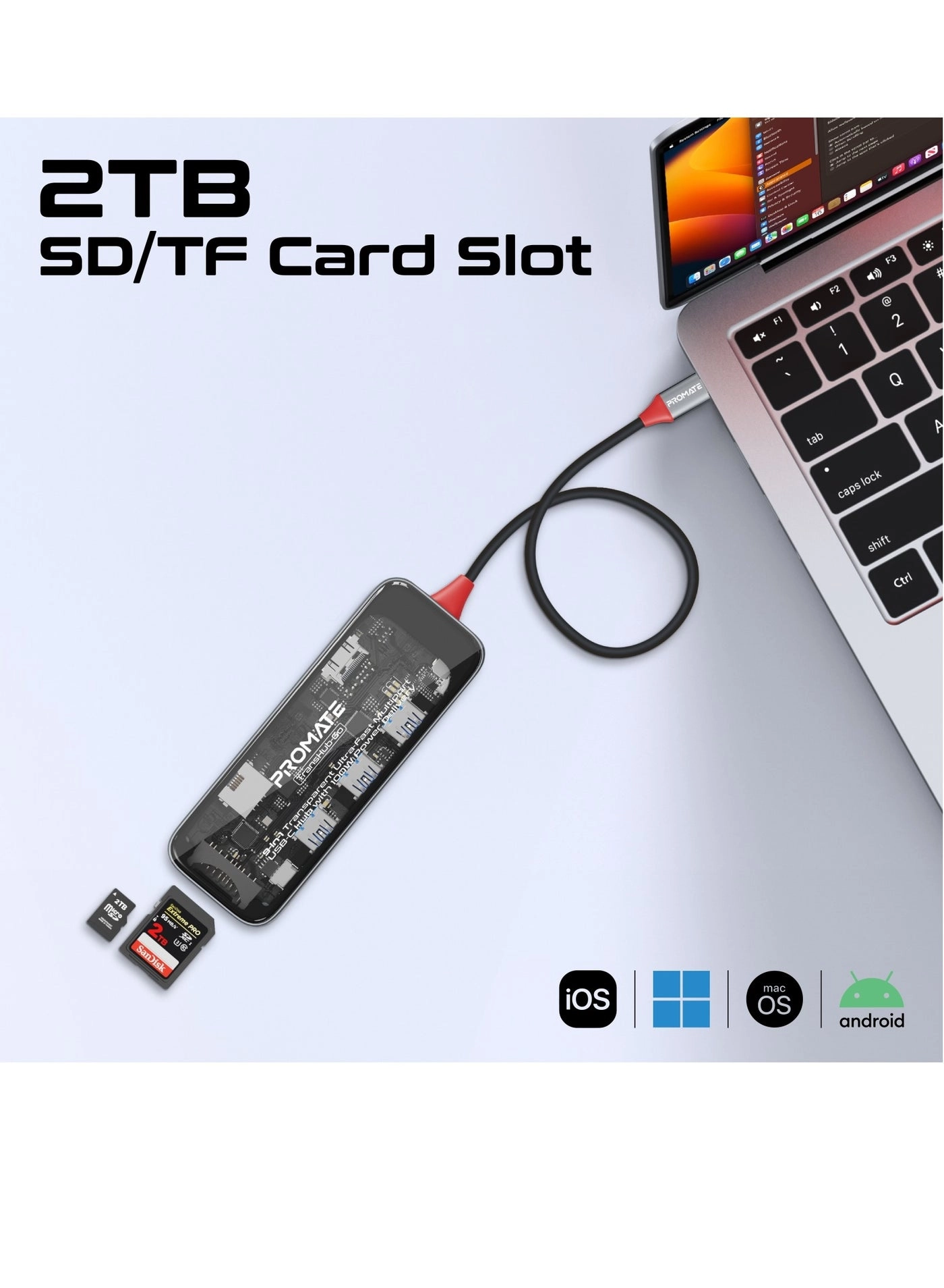 TransHub-Go - 9-in-1 USB Hub 100W USB-C Power Delivery