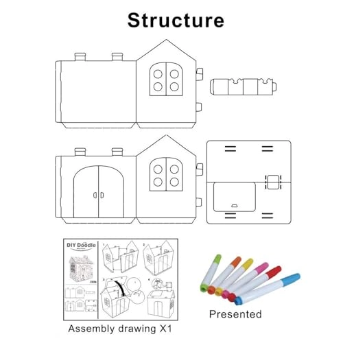 DIY Large Cardboard Play House - 2+ years 1 pcs