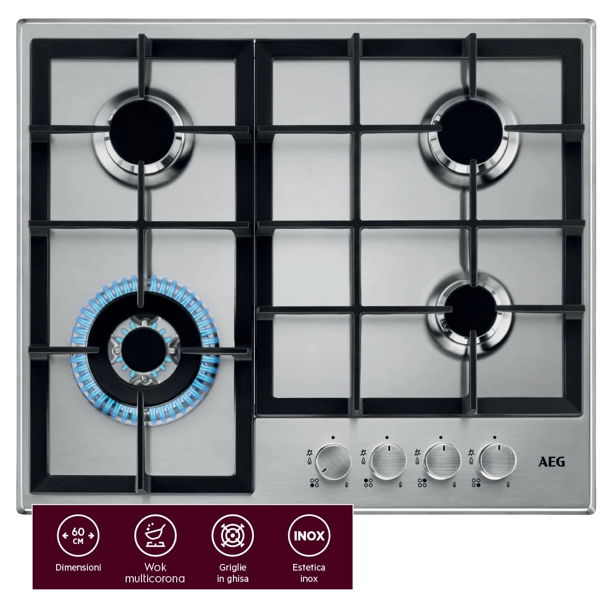 AEG Slim Line HGB64400SM Gas hob