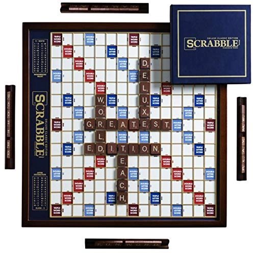 Scrabble Deluxe - Wood Mahogany finish