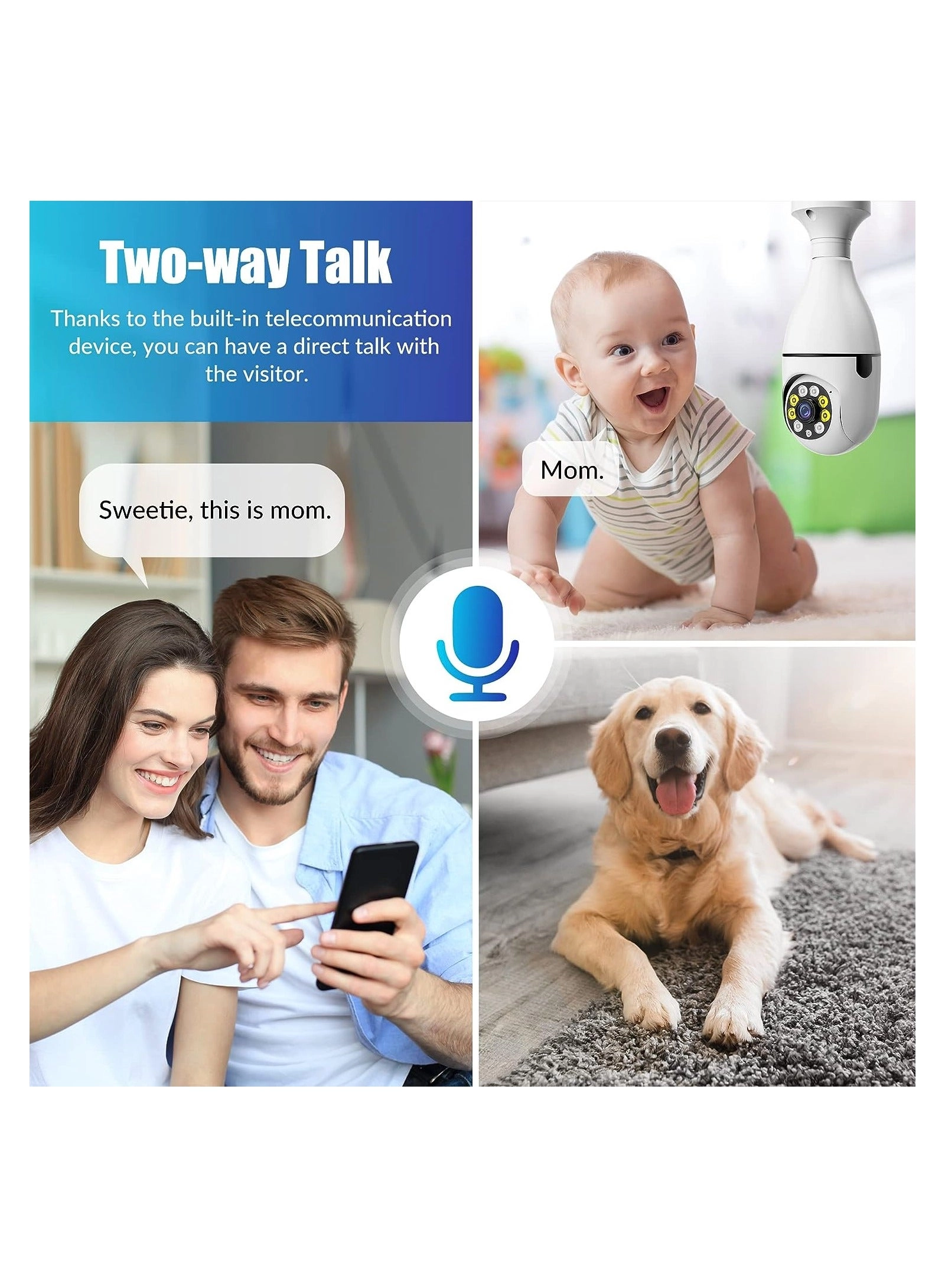 WiFi Light Bulb Camera 1080P