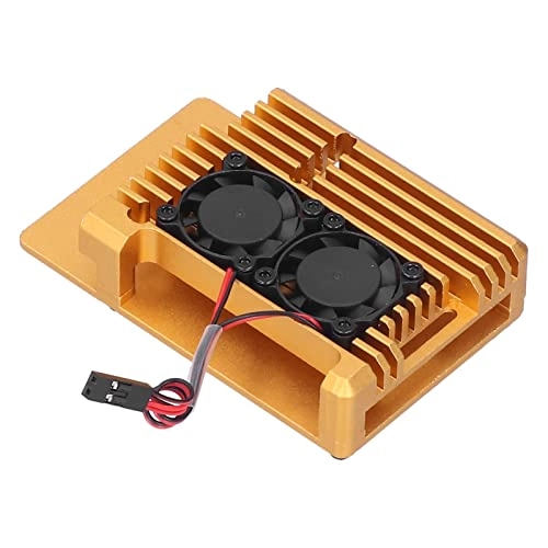 Protective Box/Cover - Aluminium Alloy Dual Cooling Fan Gold