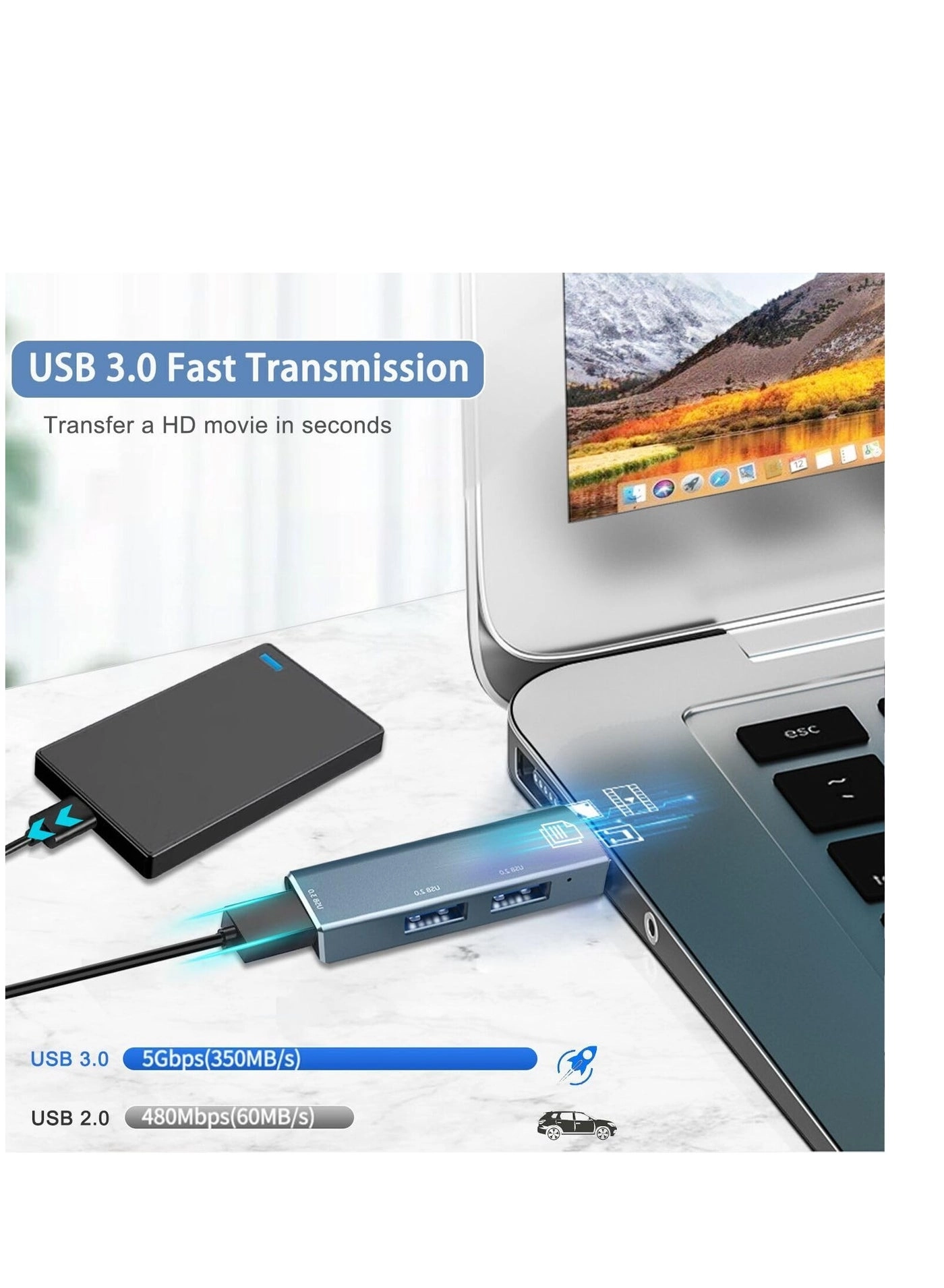 USB 3.0 Hub - 3 Ports 5 Gbps