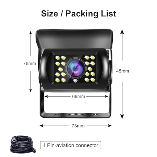 Reversing Camera - IR Night Vision 4 Pin Aviation Plug