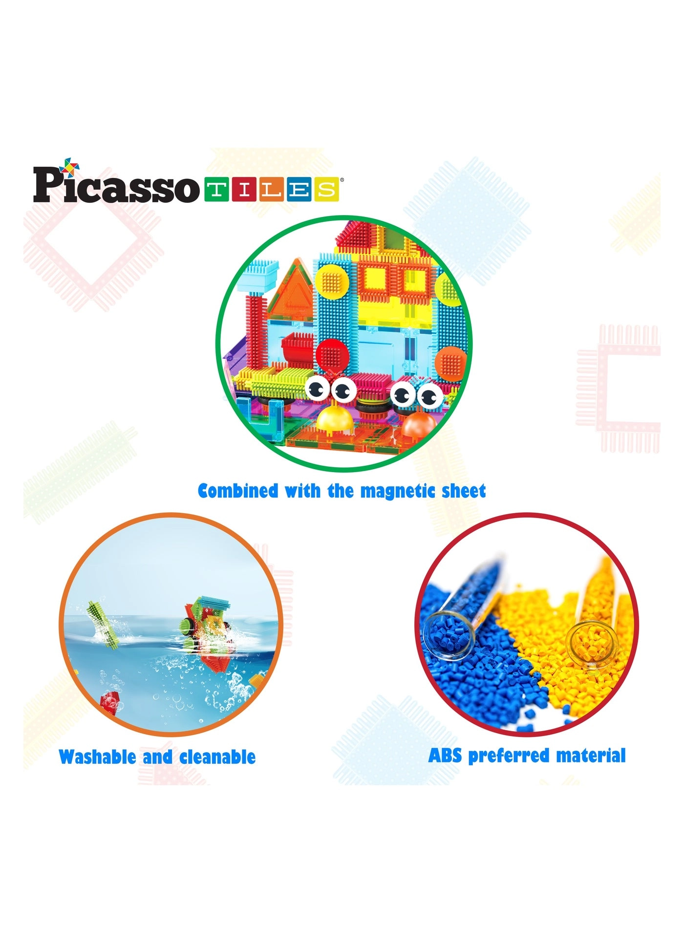 Magnetic Tiles and Soft Hedgehog Building Block Set - 75 pcs