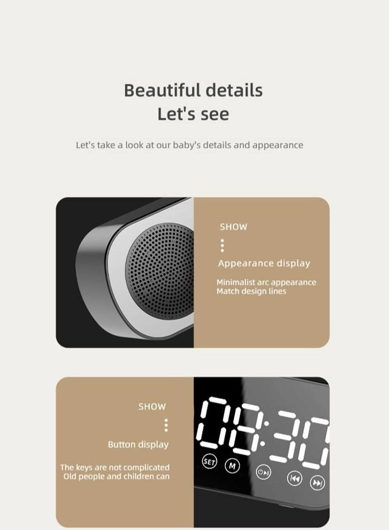 Subwoofer Speaker - Wireless Bluetooth Mirror Alarm Clock