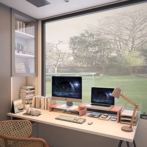 Monitor Stand Riser - Dual Wood and Steel