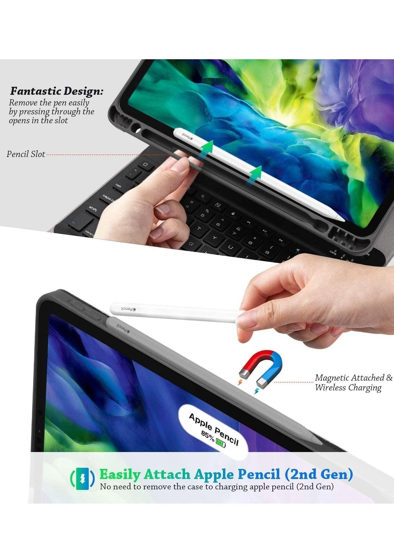 Keyboard Case with Pencil Holder for iPad Pro 11-inch (2020)