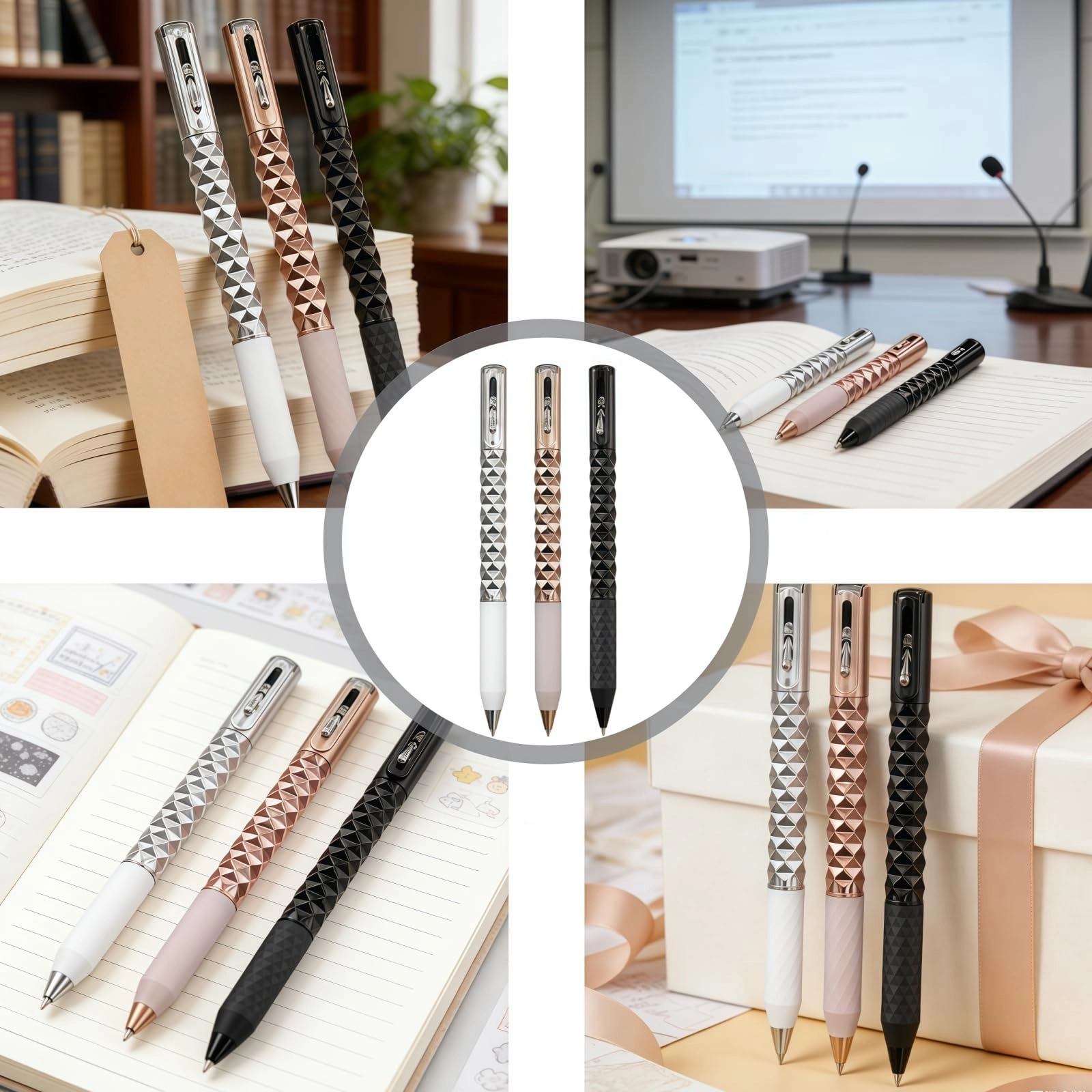 Metal Crinkle Fidget Pen - 3PCS 0.5mm