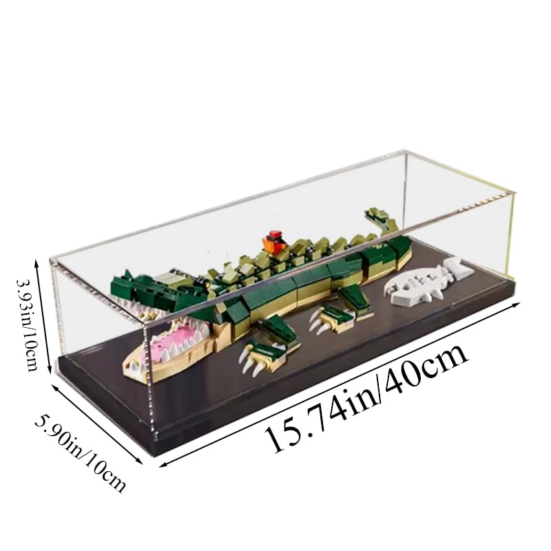 Clear Acrylic Display Case for 31121 - 15.74x5.90x3.93in. White Bottom