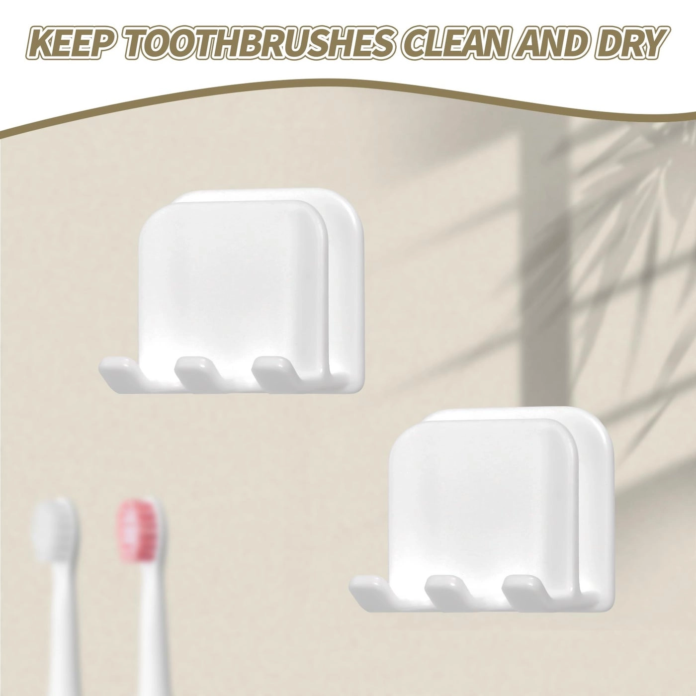 Toothbrush Holder - Self-Adhesive Waterproof Set