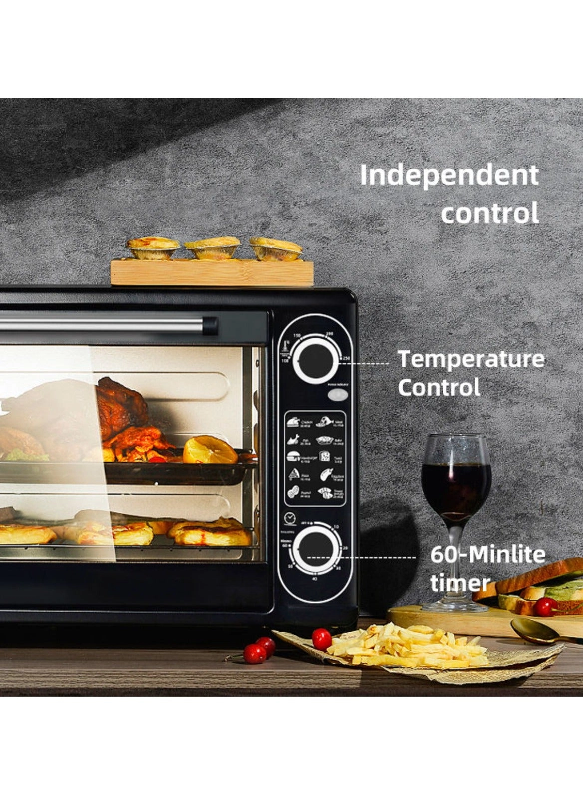 Large Capacity Electric Toaster Oven - 48L